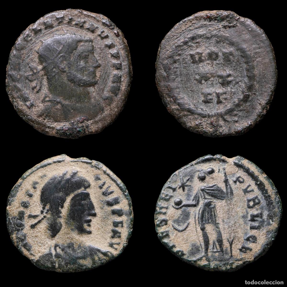 Monedas Imperio romano: Diocletian & Constantius - VOT XX FK/SPES REIPVBLICE - 2 Coins Lot.