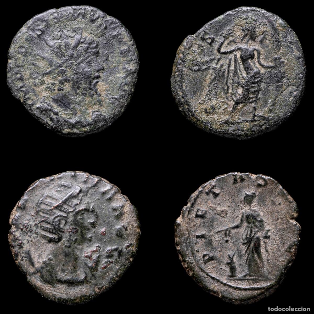 Monedas Imperio romano: Postumus & Salonina Antoninianus - COS IIII/PIETAS AVG - 2 Coins Lot.