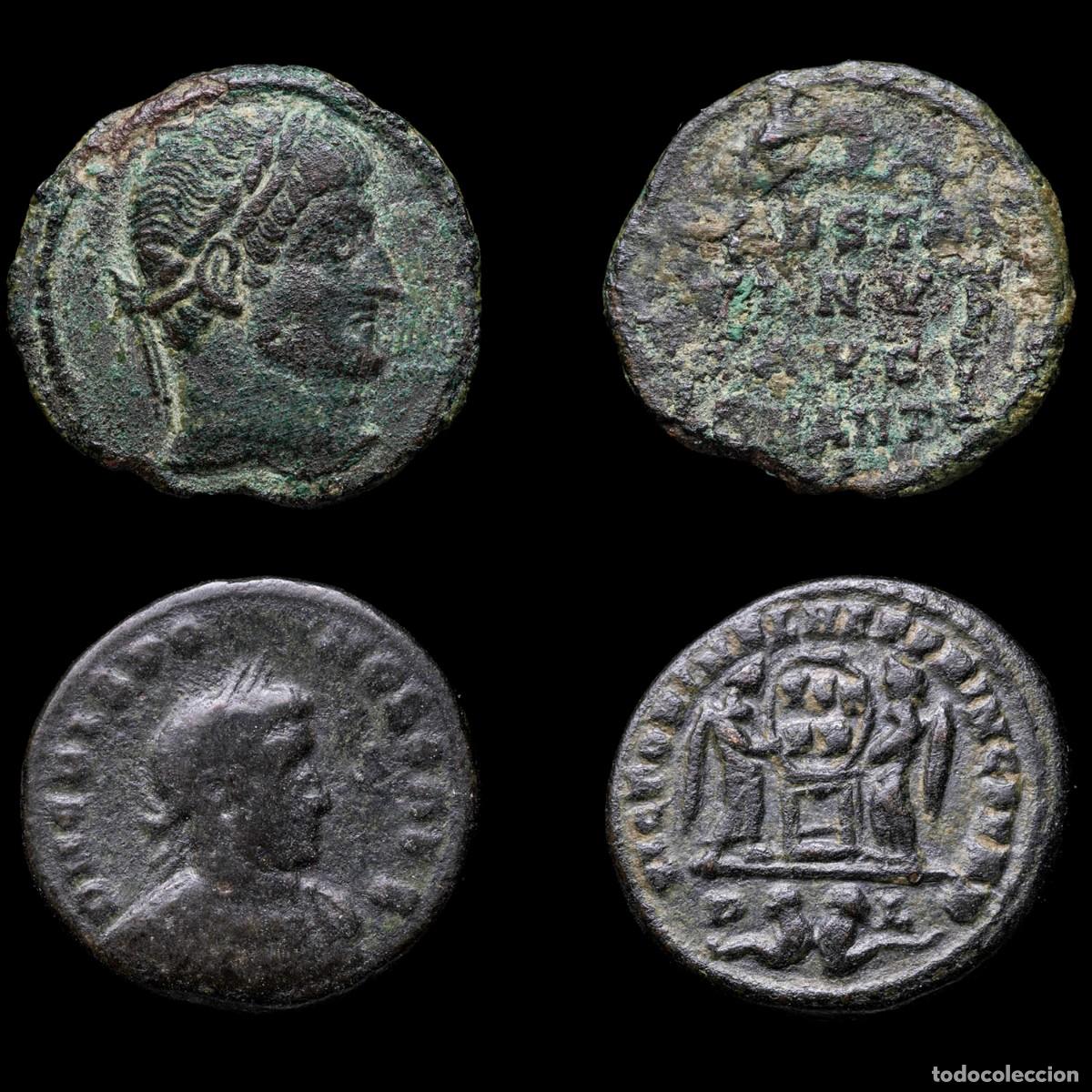 Monedas Imperio romano: Constantine I & Crispus - CONSTAN TINVS AVG/VICTORIAE LAET PRINC PERP - 2 Coins Lot.