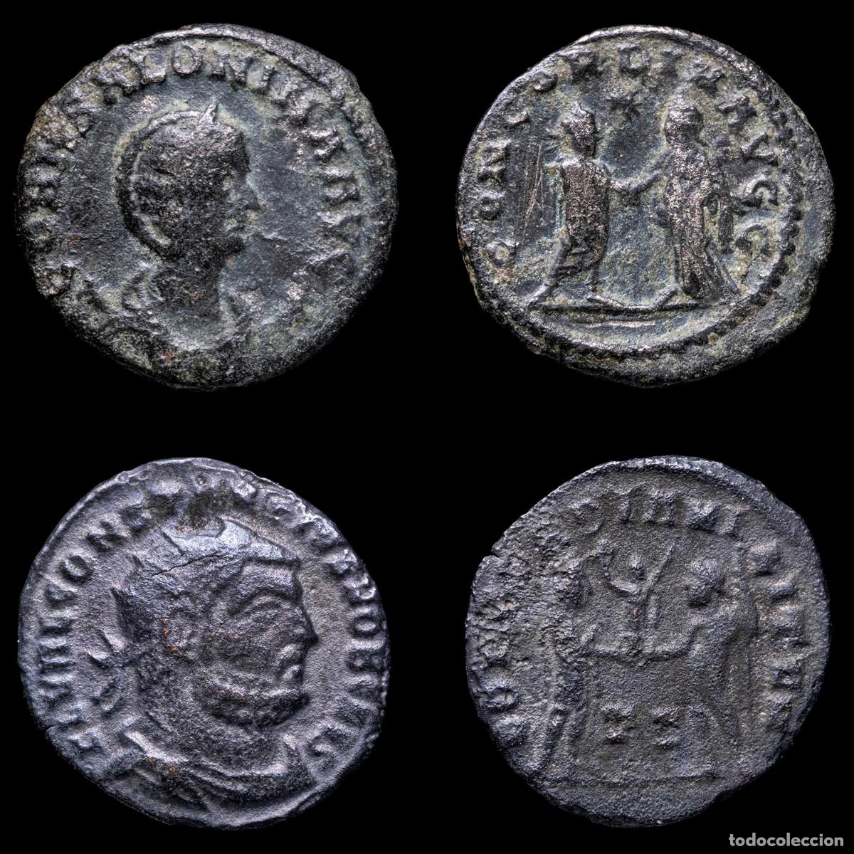 Monedas Imperio romano: Salonina & Constantius Chlorus - CONCORDIA AVGG/CONCORDIA MILITVM - 2 Coins Lot.