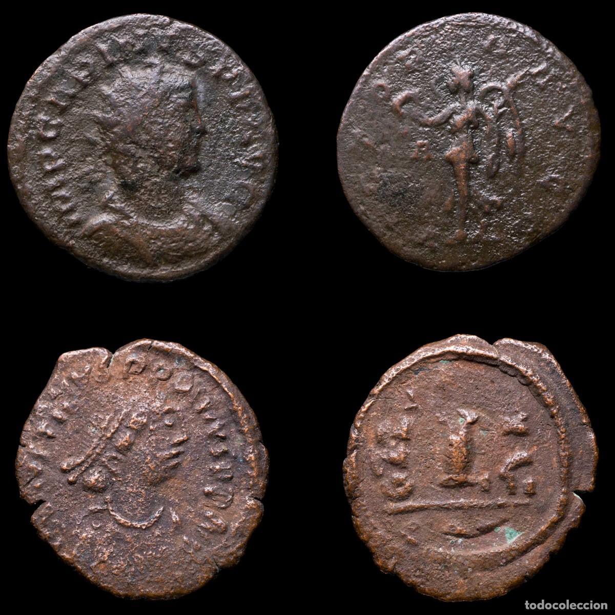 Monedas Imperio romano: Carinus & Justinian I Decanummium - VICTORIA AVGG / ANNO I - 2 Coins Lot.