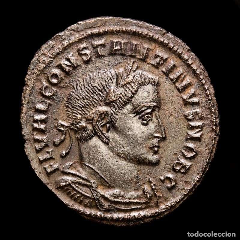 Monedas Imperio romano: Constantino I Cesar &AElig; Follis Lyons.GENIO POPVLI ROMANI - N / PLG