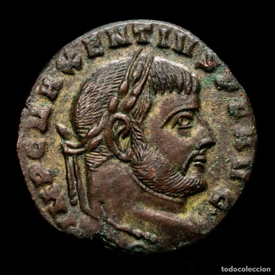 Monedas Imperio romano: Maxencio, Follis - Aquileia. CONSERV VRB SVAE AQP Templo Hexaestilo