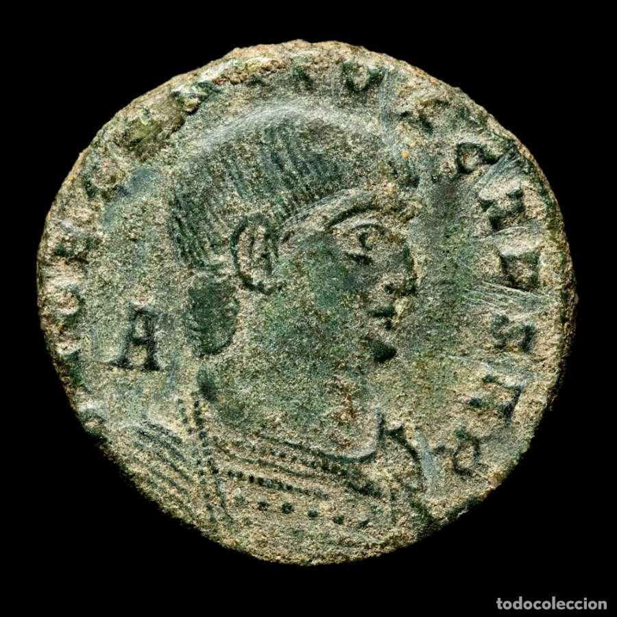Monedas Imperio romano: Decencio, &AElig; Maiorina VICT DD NN AVG ET CAES ☧ I / SAR Arles (4519)