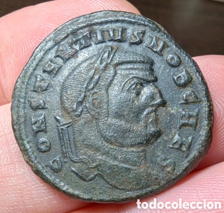 Monedas Imperio romano: Follis Constancio I Cloro 294-295 d.C. Ticinim