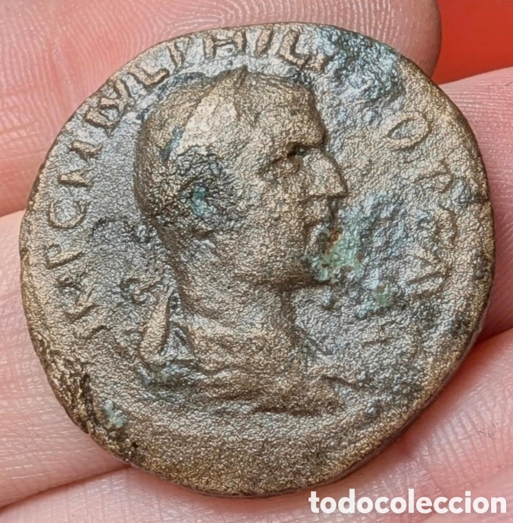 Monedas Imperio romano: Moneda provincial Filipo I 247-249 d.C. Colonia Sergia Neapolis