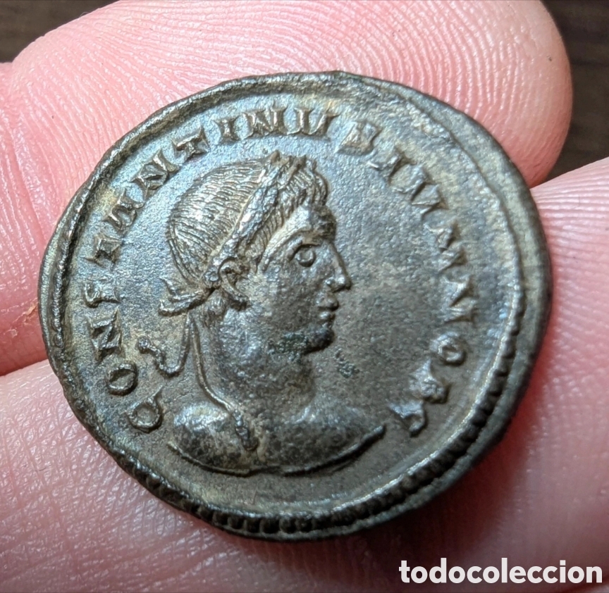Monedas Imperio romano: Follis Constantino II 323-324 d.C. Londinium