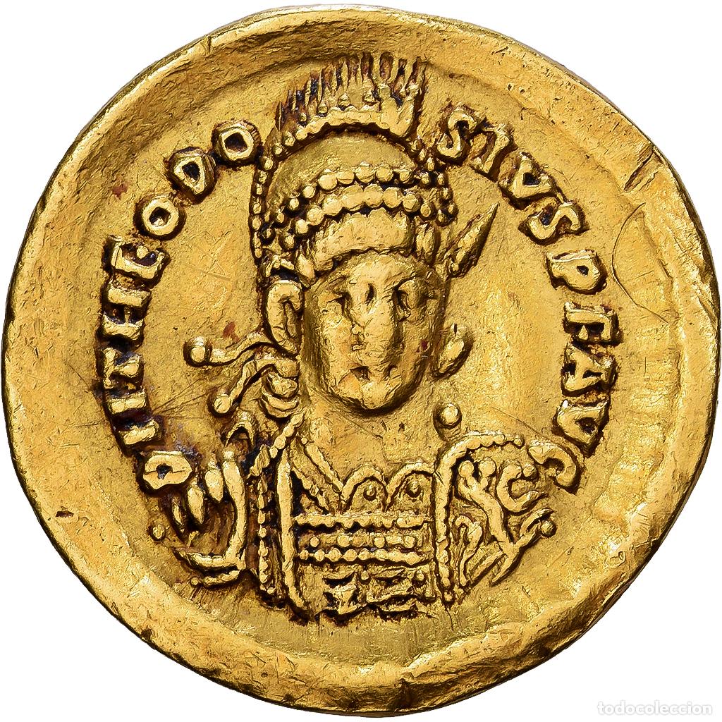 Monedas Imperio romano: [#1545910] Roman Empire, Theodosius II, Solidus, 430-440, Constantinople, Oro, MBC