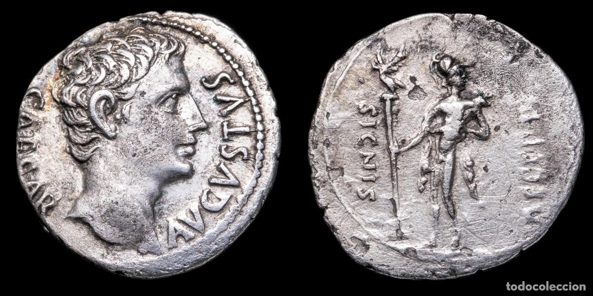 Monedas Imperio romano: Augustus Denarius - SIGNIS RECEPTIS, Colonia Patricia - 20 mm / 3,63 gr.