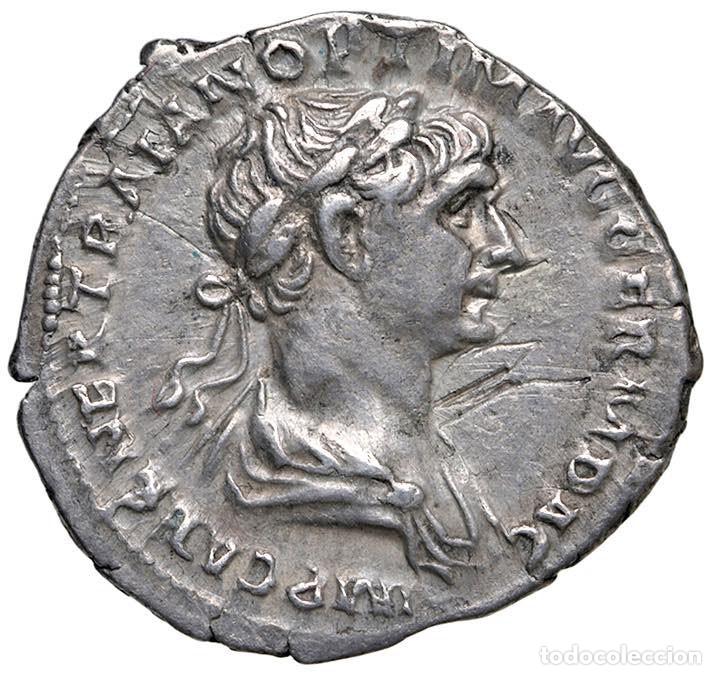 Monedas Imperio romano: SC. Roma-Trajano. Denario 116 d.C. Roma. MBC+/VF+. Plata 2,89 g.