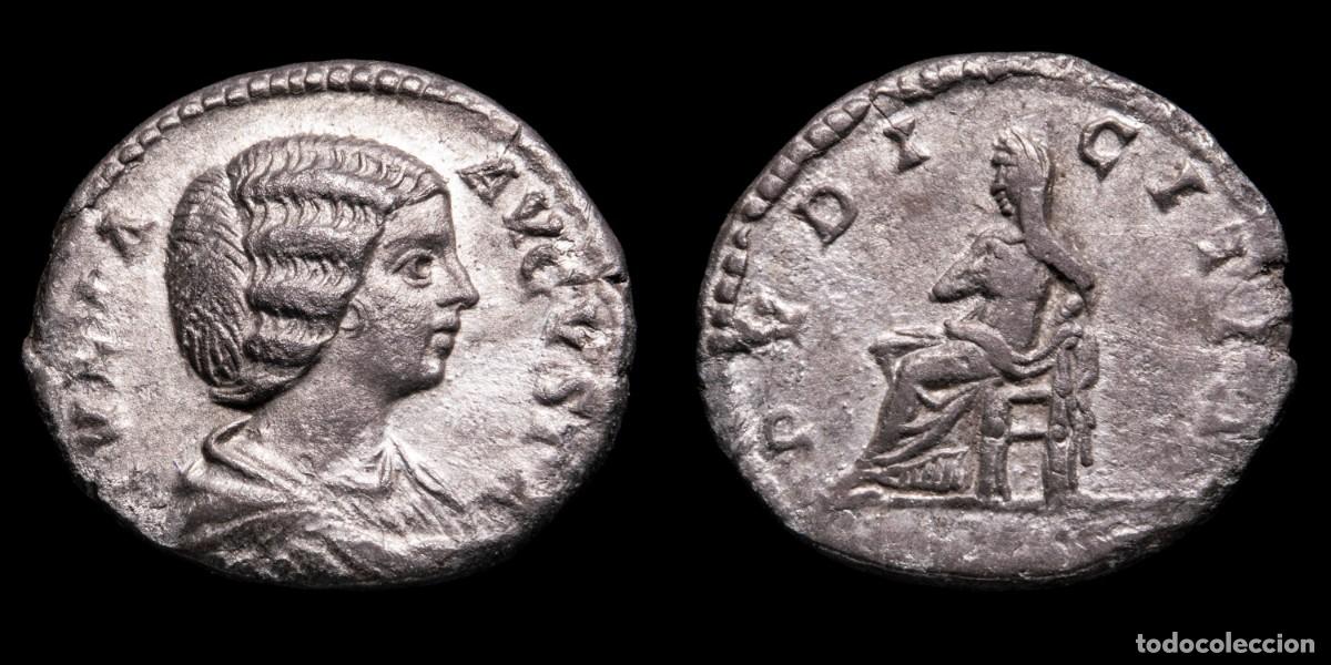 Monedas Imperio romano: Julia Domna Denarius - PVDICITIA - 17 mm /1,51 gr.