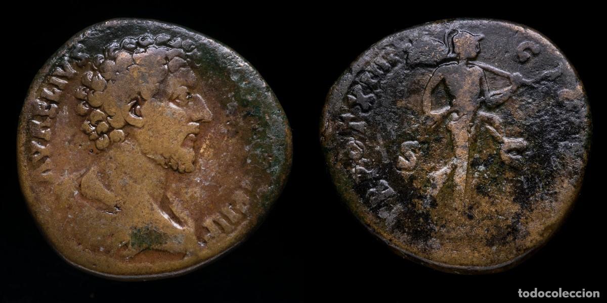 Monedas Imperio romano: Marcus Aurelius Sestertius - TR POT XIIII COS II / SC - 32 mm / 28,48 gr.