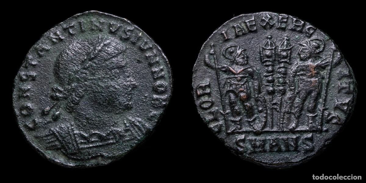 Monedas Imperio romano: Constantine II - GLORIA EXERCITVS, Antiochia - 16 mm / 2,55 gr.