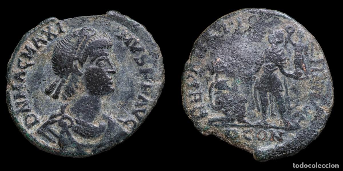 Monedas Imperio romano: Magnus Maximus Follis - REPARATIO REIPVB, Arles - 24 mm / 3,94 gr.