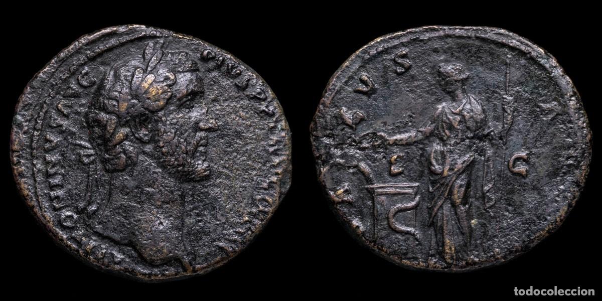 Monedas Imperio romano: Antoninus Pius Sestertius - SALVS AVG - 33 mm / 24,29 gr.