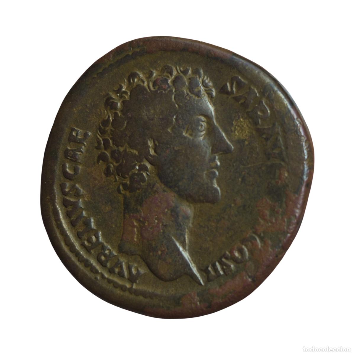 Monedas Imperio romano: NT/ SESTERCIO MARCO AURELIO REV. CUADRIGA RARA Y DE ENORME MODULO (A1356)