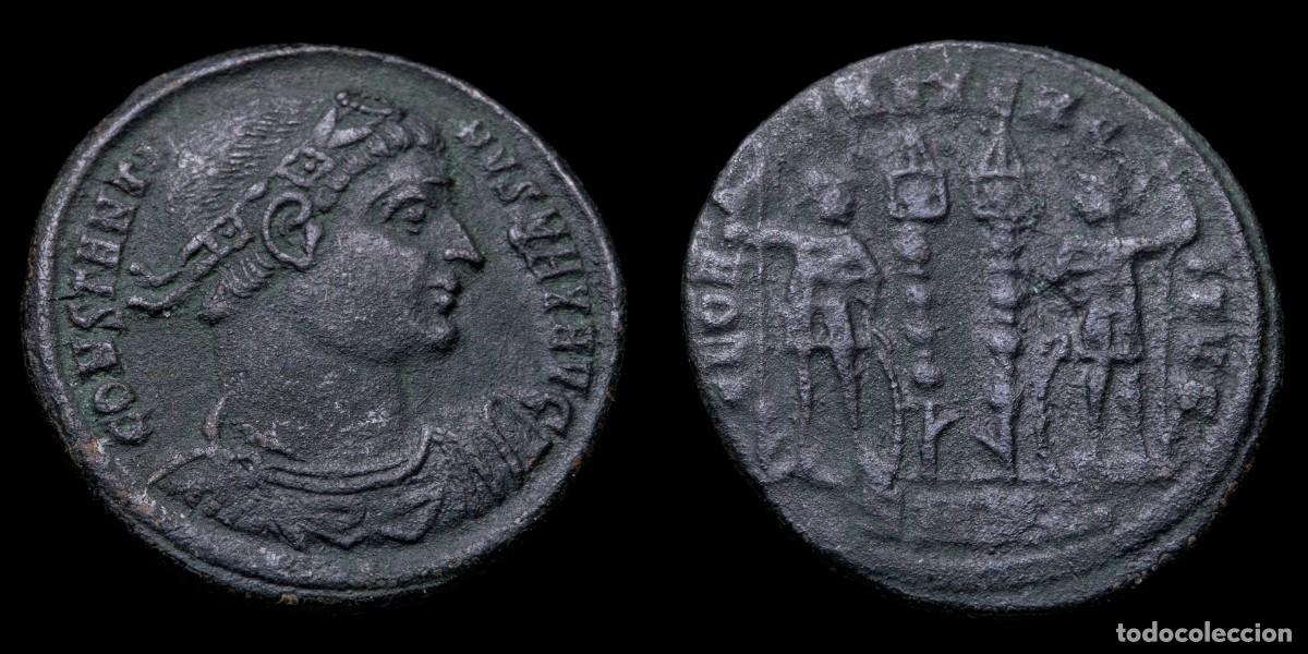 Monedas Imperio romano: Constantine II Follis - GLORIA EXERCITVS - 17 mm / 2,15 gr.