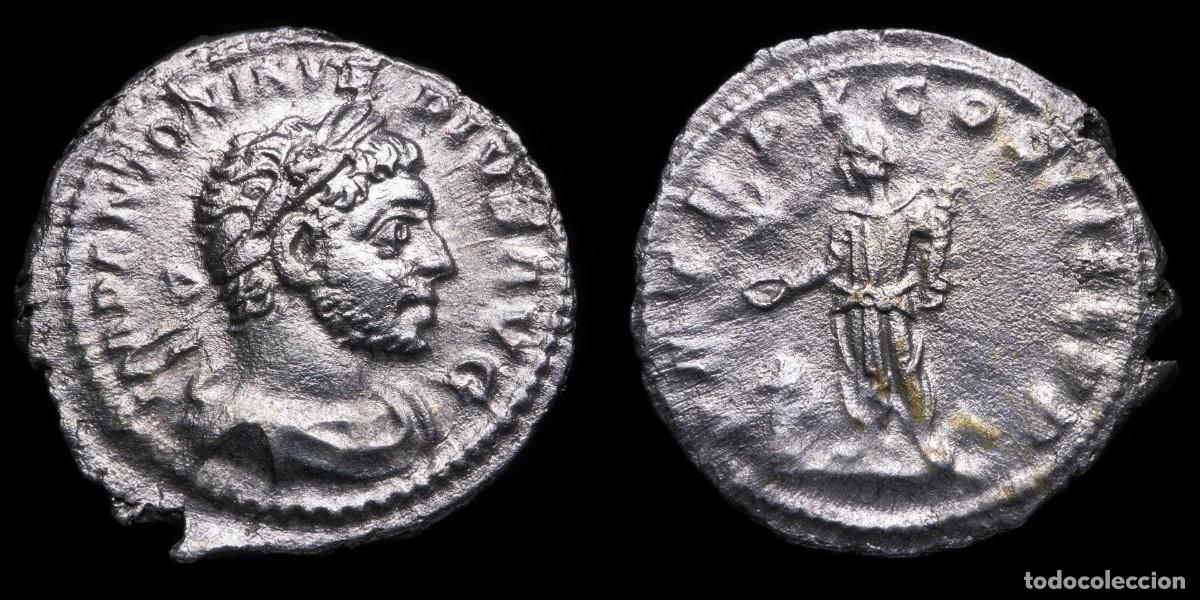 Monedas Imperio romano: Elagabalus Denarius - P M TR P V COS IIII PP - 20 mm / 2,79 gr.