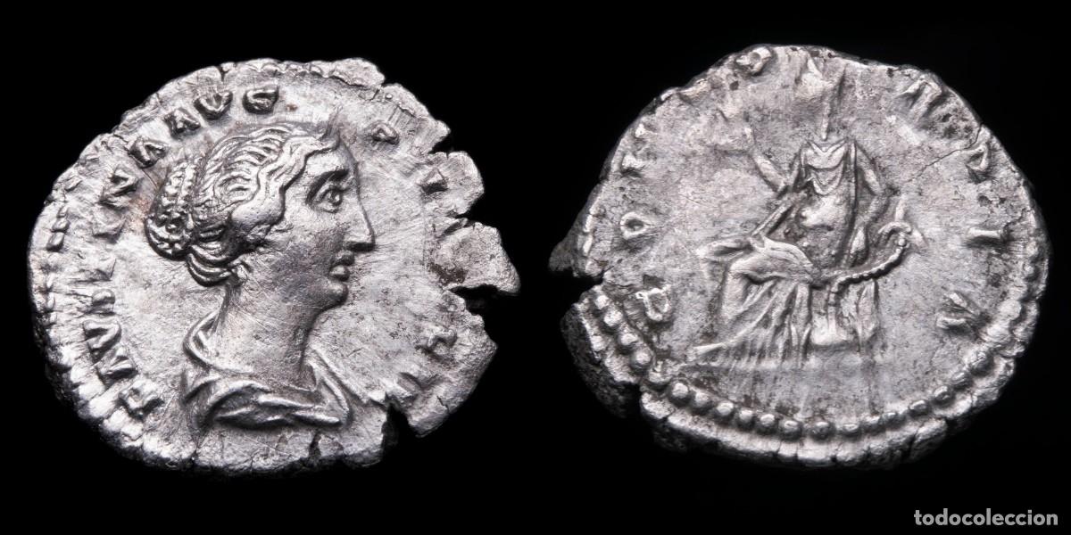 Monedas Imperio romano: Faustina II Denarius - CONCORDIA - 17 mm / 3,45 gr.