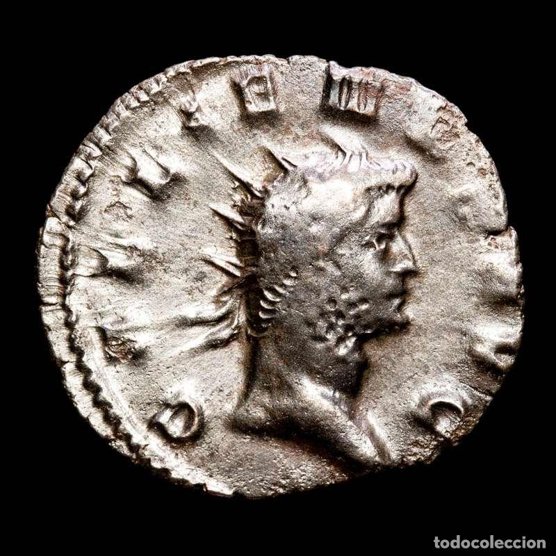 Monedas Imperio romano: Galieno 253-268 A.D. Antoniniano. Mediolanum. FIDES EXERC VIII Raro