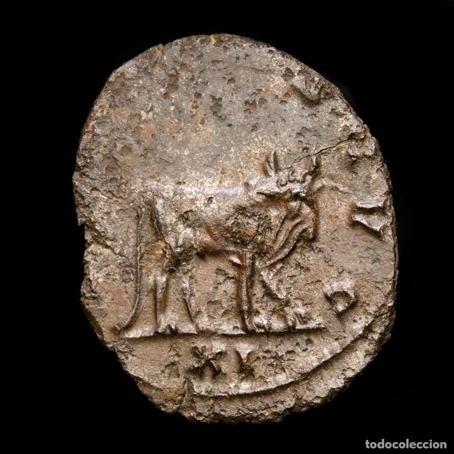 Monedas Imperio romano: Galieno 253-268 d.C &AElig; Antoninianus Roma SOLI CONS AVG Toro, escasa