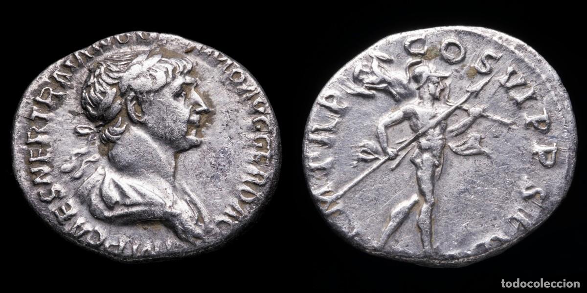 Monedas Imperio romano: Trajan Denarius - PM TR P COS VI PP SPQR - 19 mm / 3,17 gr.