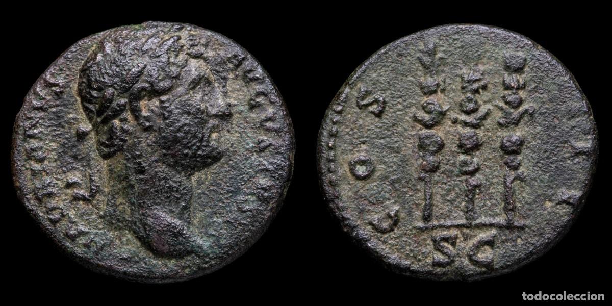 Monedas Imperio romano: Hadrian Quadrans - COS III SC - 17 mm / 2,34 gr.