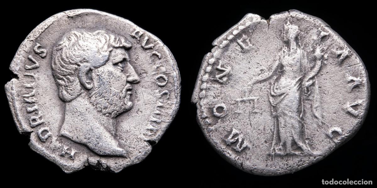 Monedas Imperio romano: Hadrian Denarius - MONETA AVG - 18 mm / 2,92 gr.