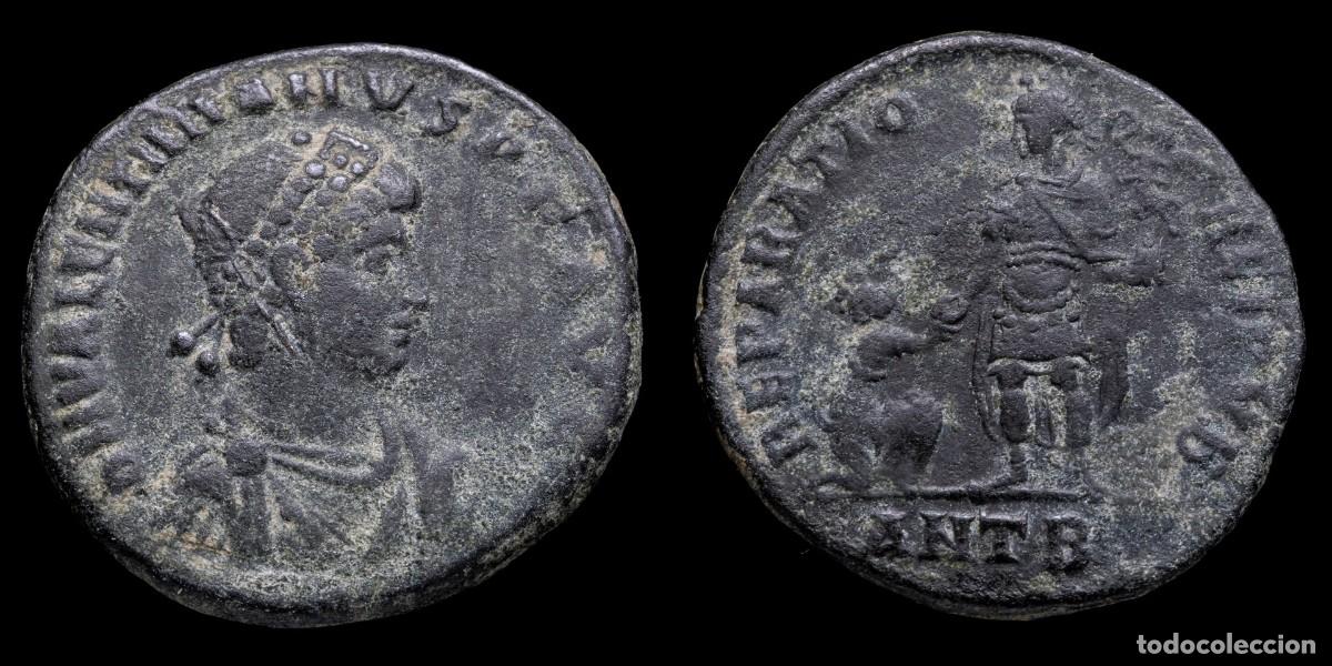 Monedas Imperio romano: Valentinian II Follis - REPARATIO REIPVB, Antiochia - 23 mm / 5,40 gr.