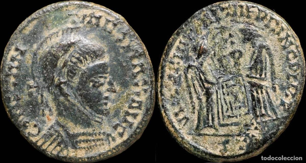 M&uuml;nzen R&ouml;misches Reich: Constantine I - VICTORIAE LAETAE PRINC PERP, Ticinum - 17 mm / 2,56 gr.