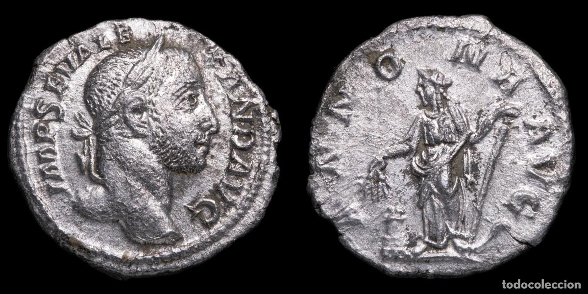 Monedas Imperio romano: Severus Alexander Denarius - ANNONA AVG - 19 mm / 2,91 gr.