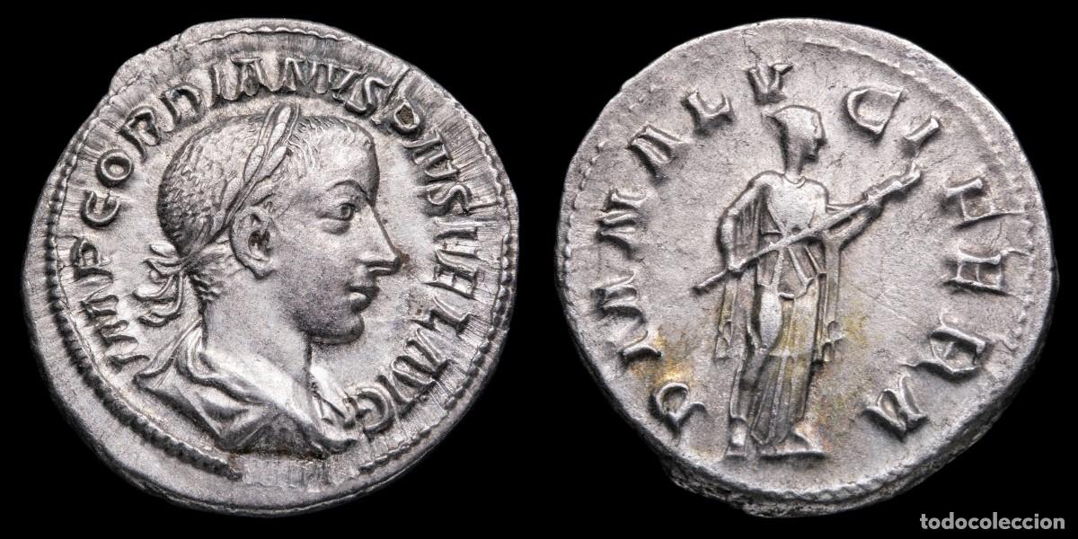 Monedas Imperio romano: Gordian III Denarius - DIANA LVCIFERA - 20 mm / 3,03 gr.