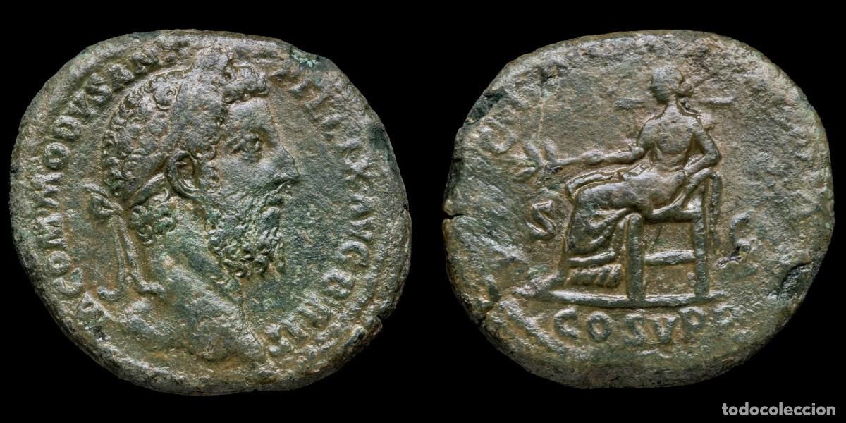 Monedas Imperio romano: Commodus Sestertius - PACI AETERNAE COS V PP SC - 33 mm / 22,86 gr.