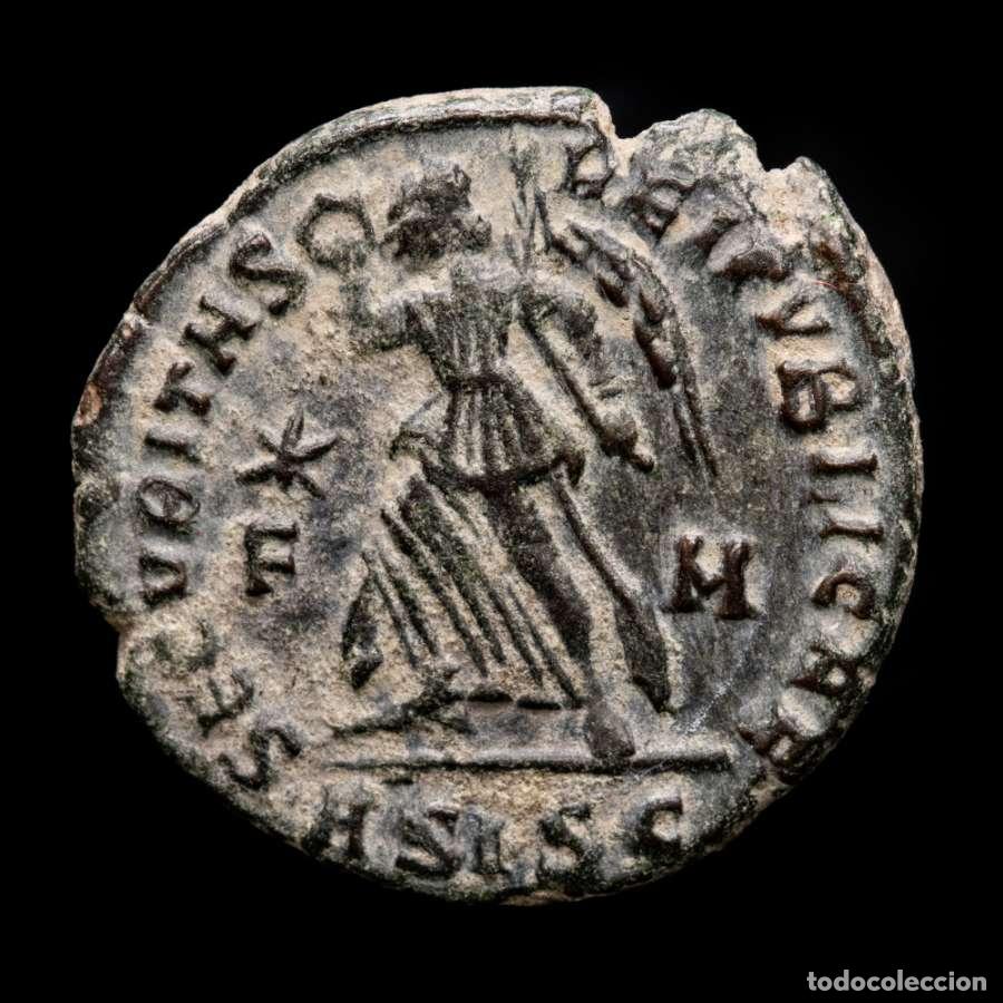 Monedas Imperio romano: Valente - AE Follis. Siscia SECVRITAS REI PVBLICAE ☆F - M / ASISC