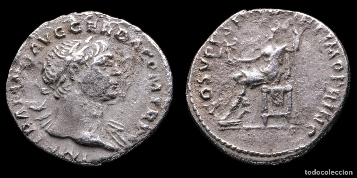 Monedas Imperio romano: Trajan Denarius - COS V P P SPQR OPTIMO PRINC - 19 mm / 2,61 gr.