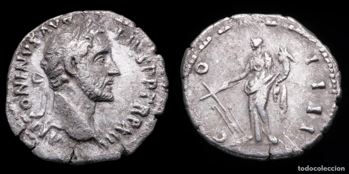 Monedas Imperio romano: Antoninus Pius Denarius - COS IIII - 18 mm / 3,47 gr.Rome mint. Obv. ANTONINVS AVG PIVS P P TR P XII