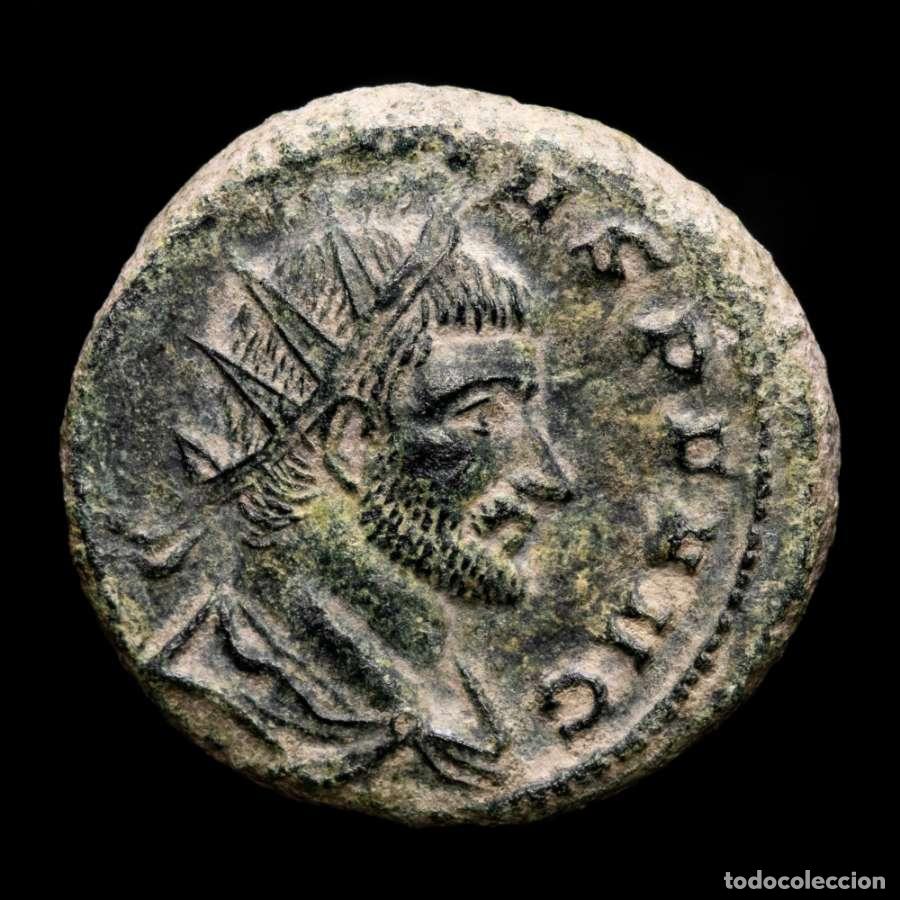 Monedas Imperio romano: Raro Claudio II antoniniano, Mediolanum, 268-69. FELIC TEMPO / T