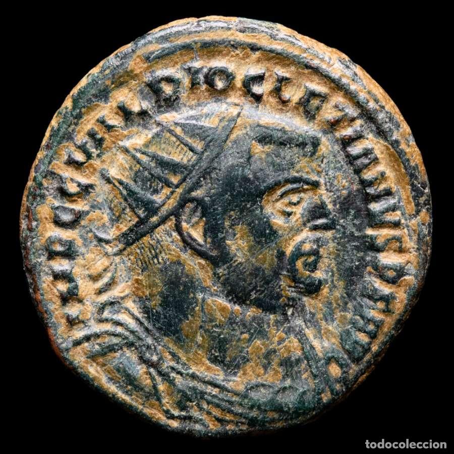 Monedas Imperio romano: Diocleciano. Follis radiado. Alejandria. CONCORDIA MILITVM &Gamma; / ALE