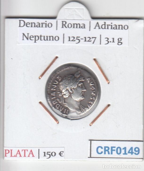 Monedas Imperio romano: CRF0149 MONEDA DENARIO ROMA ADRIANO NEPTUNO 125-127