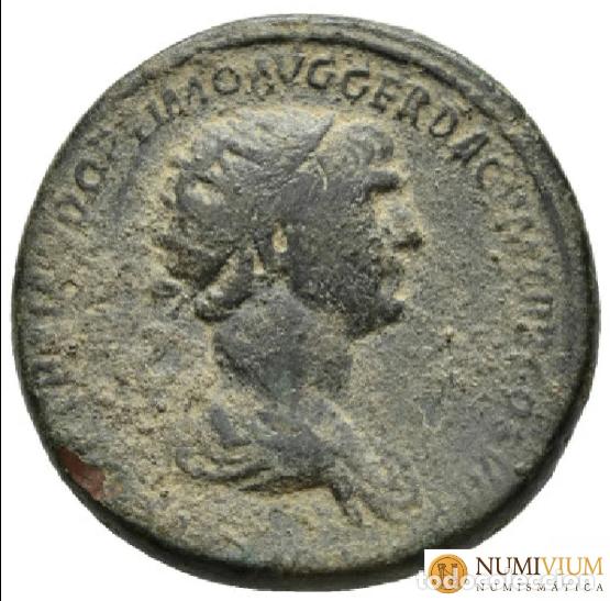 Monedas Imperio romano: Trajano. Roma 112-114 dC. Dupondio. RIC 674. Felicitas