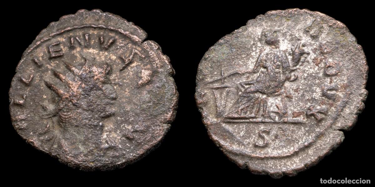 Monedas Imperio romano: Gallienus Antoninianus - FORTVNA REDVX, Mediolanum - 21 mm / 2,66 gr.