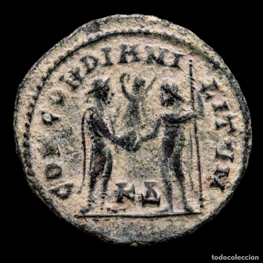 Monedas Imperio romano: Maximiano 286-305 dC. &AElig; Follis radiado CONCORDIA MILITVM K&Delta; Cizico