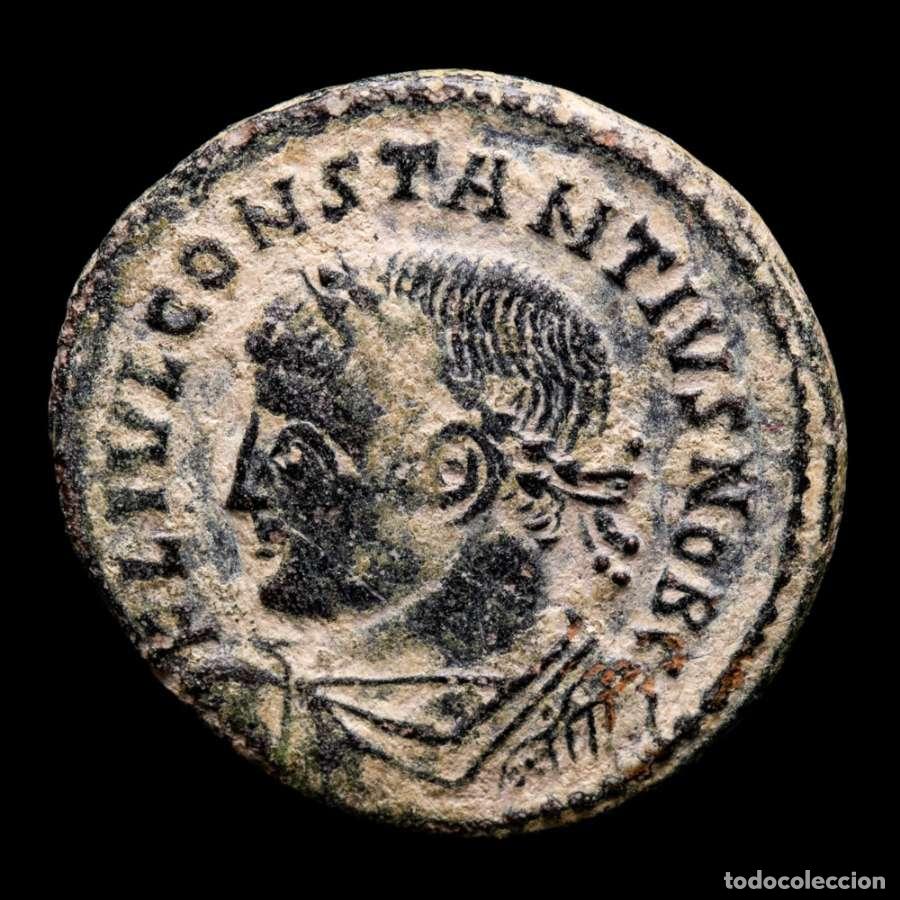 Monedas Imperio romano: Constancio II caesar Follis PROVIDENTIA CAESS S-F / ARLQ Arles