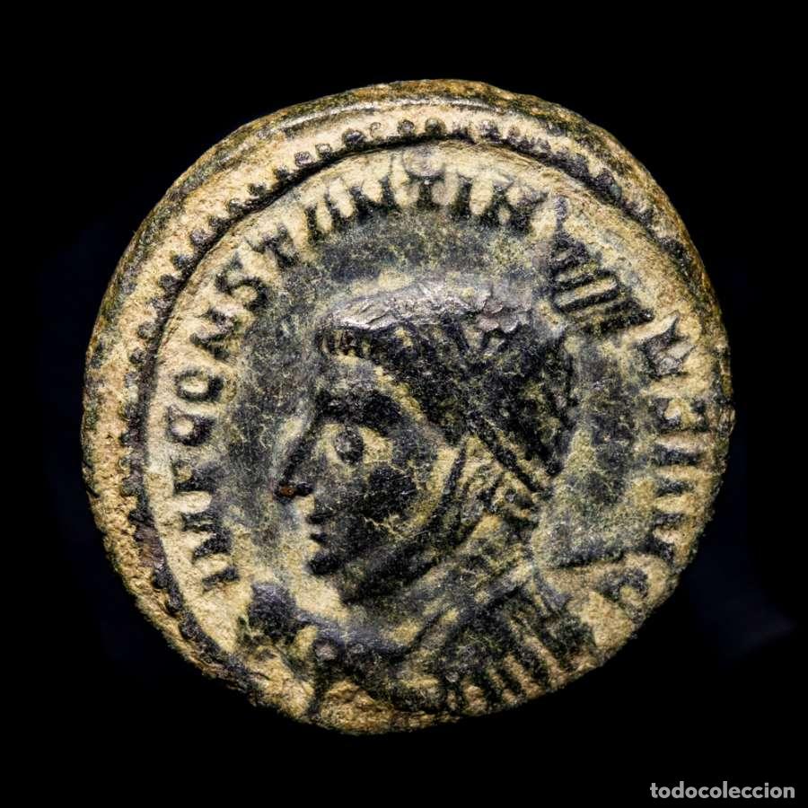 Monedas Imperio romano: Constantino I - &AElig; Follis - Londres VICTORIAE LAETAE PRINC PERP PLN