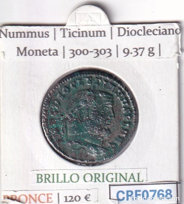 M&uuml;nzen R&ouml;misches Reich: CRF0768 MONEDA ROMANA NUMMUS TICINUM DIOCLECIANO BRONCE