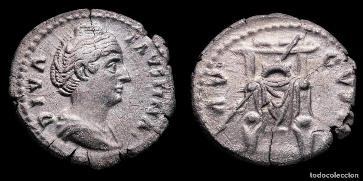 Monedas Imperio romano: Diva Faustina I Denarius - AVGVSTA - 17 mm / 2,99 gr.