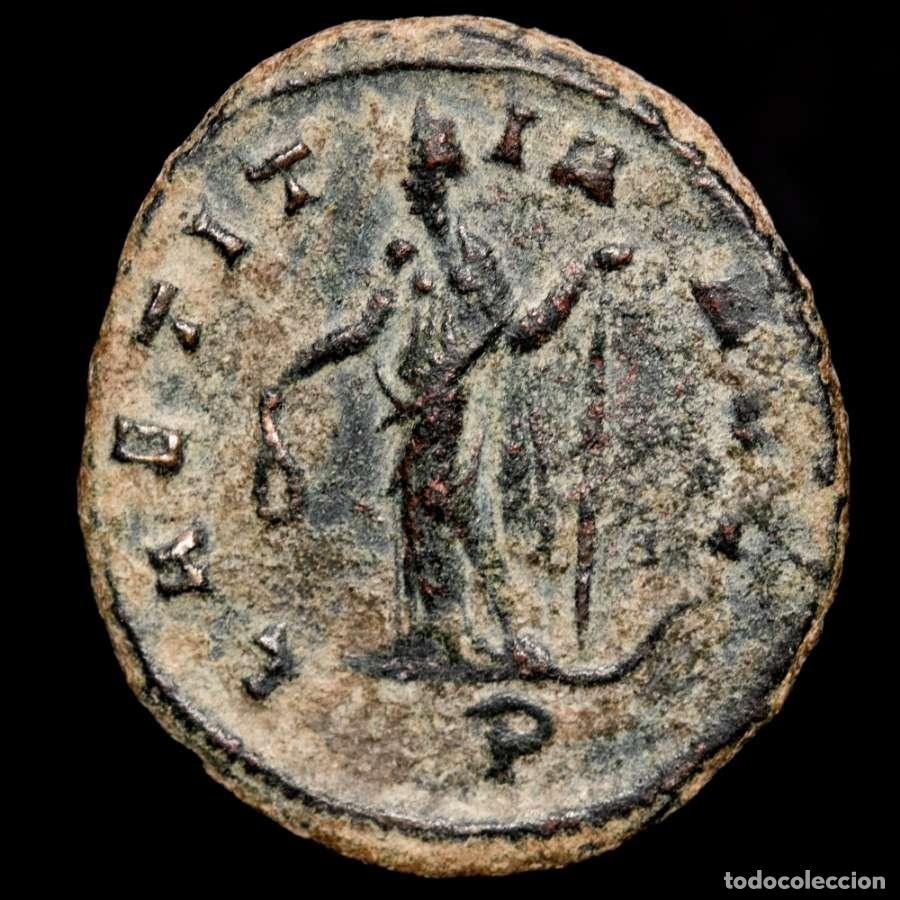 Monedas Imperio romano: Galieno ( 253-268 d.C.) antoniniano de bronce Roma. LAETITIA AVG/P