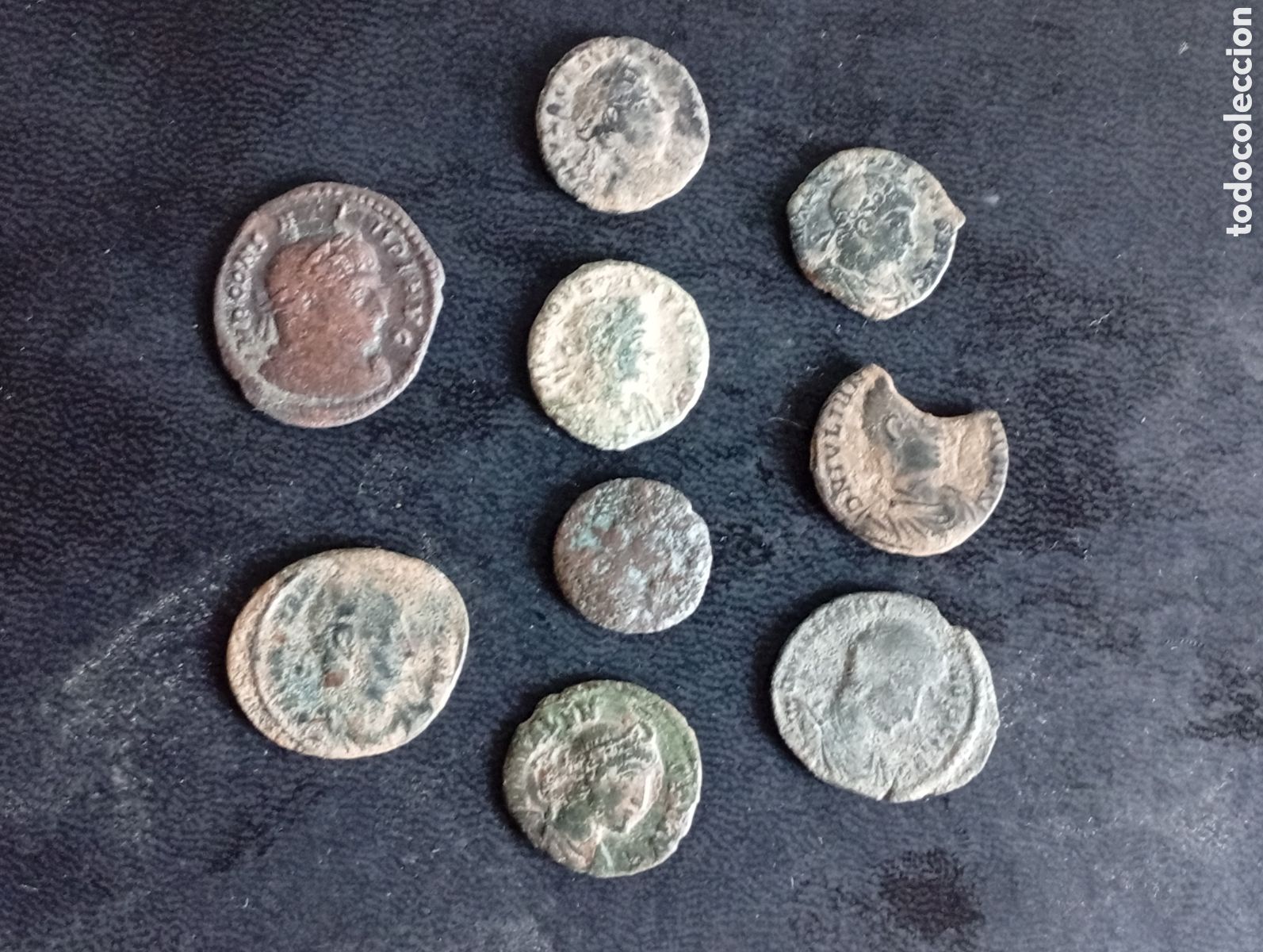 Monedas Imperio romano: Conjunto de 9 monedas romanas bajo imperio
