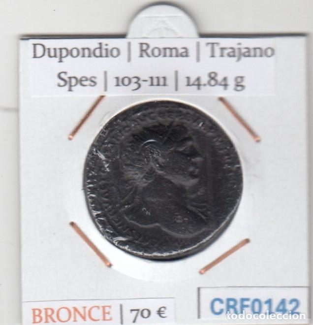 Monedas Imperio romano: CRF0142 MONEDA DUPONDIO ROMA TRAJANO SPES 103-111