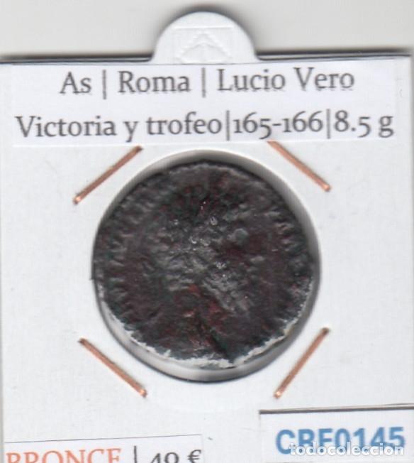 Monedas Imperio romano: CRF0145 MONEDA AS ROMA LUCIO VERO VICTORIA Y TROFEO 165-166